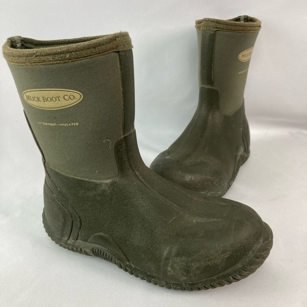 Green mid muck boot co rain boot kids 1